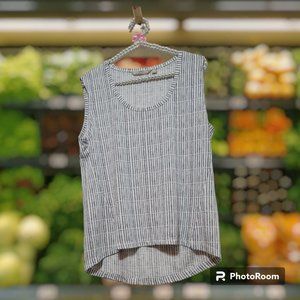 Athleta - Breezy and Super Soft Tank, Black/White Stripe (wide strap)